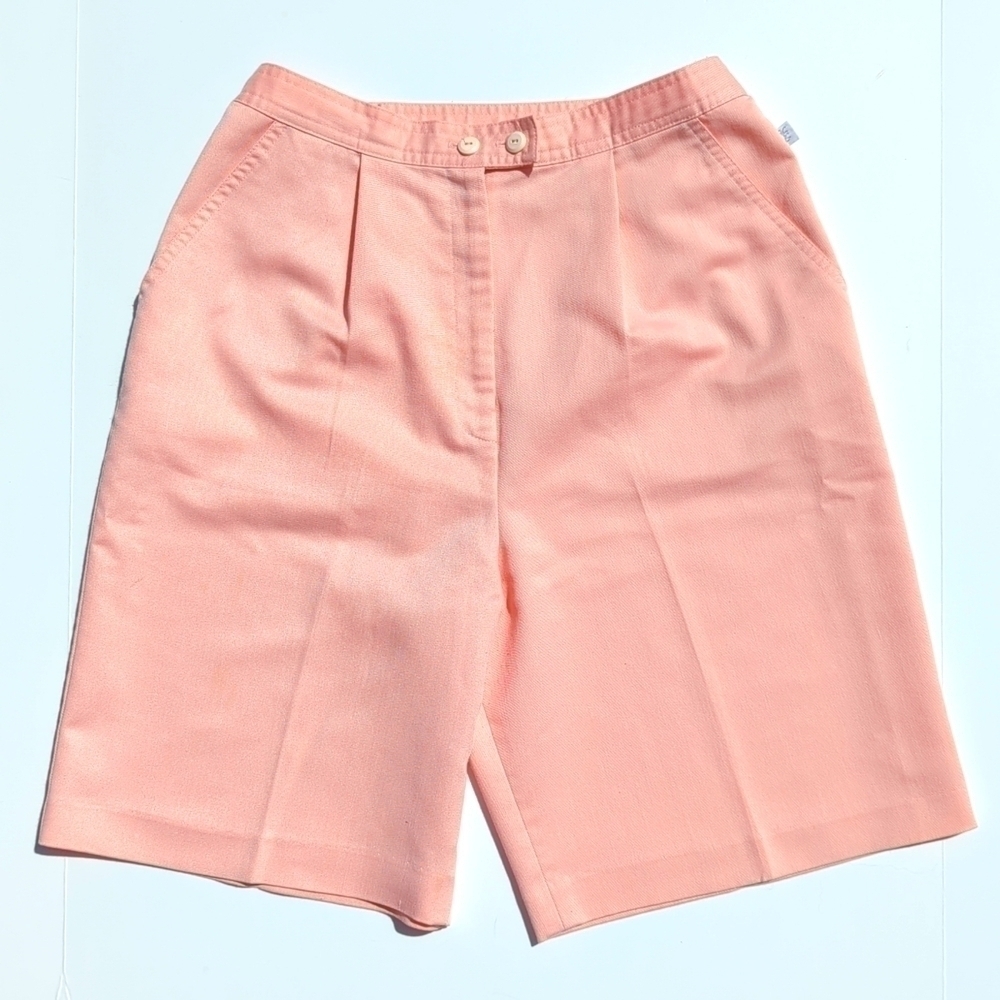 Lily's of Beverly Hills 90's Vintage Pleated High Waist Wide Leg Shorts Pink 12